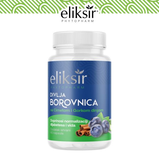 Eliksir Divlja borovnica + Gorka Dinja + Cimet kapsule A60